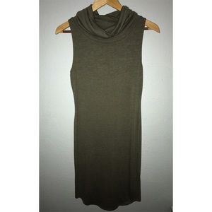 Leith Loose Olive Green Cowl Neck Dress